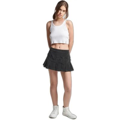 Miniplissee-Rock aus Samt für Frauen Superdry Vintage Noir M female Miniplissee-Rock aus Samt für Frauen Superdry Vintage Noir M female