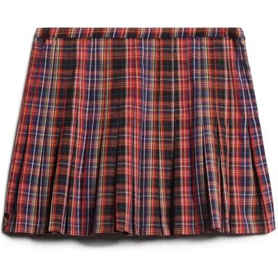 Karierte Minirock mit hoher Taille für Damen Superdry Rouge S female Karierte Minirock mit hoher Taille für Damen Superdry Rouge S female