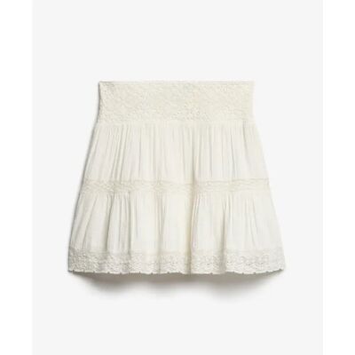 Minirock Damen Superdry Ibiza Lace Blanc L female Minirock Damen Superdry Ibiza Lace Blanc L female