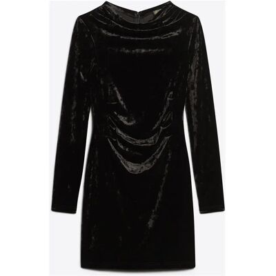 Damen-Kleid, kurz, langarm, aus Samt Superdry Noir S female Damen-Kleid, kurz, langarm, aus Samt Superdry Noir S female