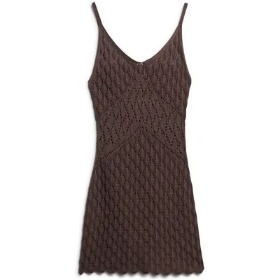 Kurzes Damen-Crochet-Kleid Superdry Marron XL female Kurzes Damen-Crochet-Kleid Superdry Marron XL female