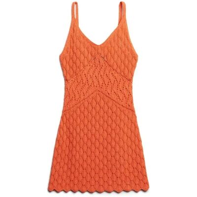 Kurzes Damen-Crochet-Kleid Superdry Orange XL female Kurzes Damen-Crochet-Kleid Superdry Orange XL female