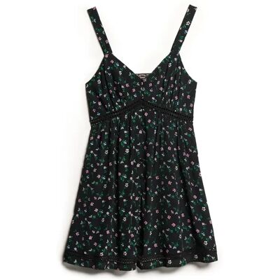 Kleid mit V-Ausschnitt Frau Superdry Noir XS female Kleid mit V-Ausschnitt Frau Superdry Noir XS female