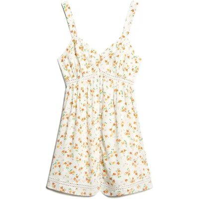 Camisole-Kleid mit V-Ausschnitt, Damen Superdry Blanc L female Camisole-Kleid mit V-Ausschnitt, Damen Superdry Blanc L female