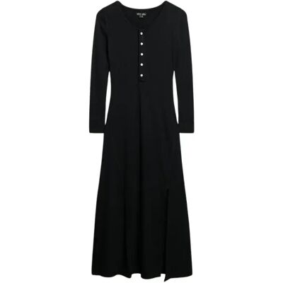 Halblanges, halbknopfbares Kleid für Frauen Superdry Noir S female Halblanges, halbknopfbares Kleid für Frauen Superdry Noir S female