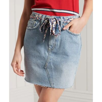 Minirock aus Denim für Frauen Superdry Bleu 28 female Minirock aus Denim für Frauen Superdry Bleu 28 female