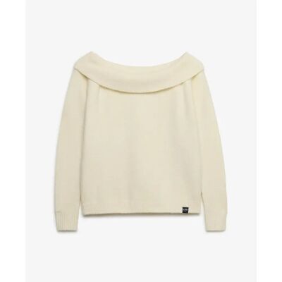 Bardot-Pullover für Frauen Superdry Blanc XS female Bardot-Pullover für Frauen Superdry Blanc XS female