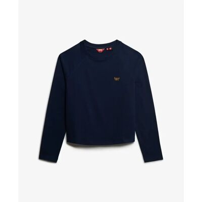 Langarmshirt Superdry Essential Logo Bleu M female Langarmshirt Superdry Essential Logo Bleu M female