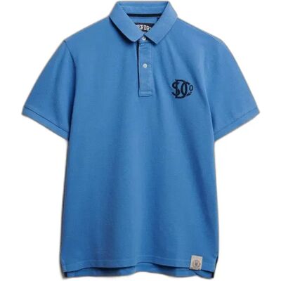 Monogramm-Piqué-Polo Superdry Bleu XL male Monogramm-Piqué-Polo Superdry Bleu XL male