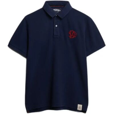 Monogramm-Piqué-Polo Superdry Bleu XL male Monogramm-Piqué-Polo Superdry Bleu XL male