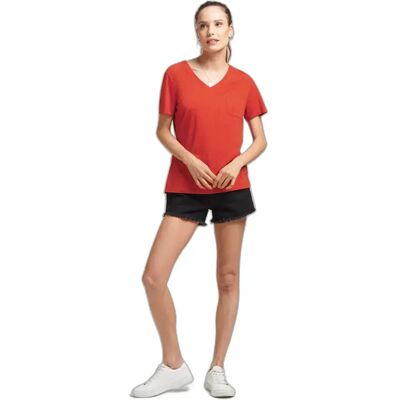 T-Shirt mit V-Ausschnitt und Brusttasche aus Bio-Baumwolle, Mädchen Superdry Studios Orange 6 ans female T-Shirt mit V-Ausschnitt und Brusttasche aus Bio-Baumwolle, Mädchen Superdry Studios Orange 6 ans female