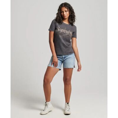 Eng anliegendes T-Shirt, Mädchen Superdry Vintage Merch Store Noir L female Eng anliegendes T-Shirt, Mädchen Superdry Vintage Merch Store Noir L female