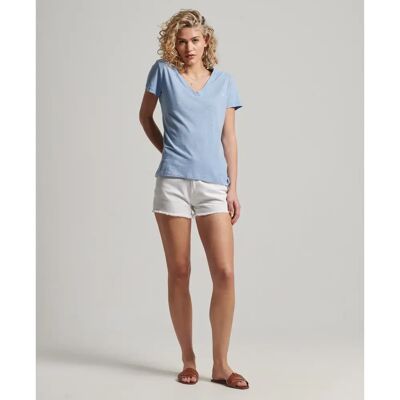 T-Shirt mit V-Ausschnitt, bestickt und geflammt, Mädchen Superdry Bleu 6 ans female T-Shirt mit V-Ausschnitt, bestickt und geflammt, Mädchen Superdry Bleu 6 ans female