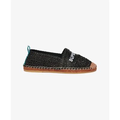 Damen Espadrilles mit besticktem Raphia Superdry Noir 38 female Damen Espadrilles mit besticktem Raphia Superdry Noir 38 female
