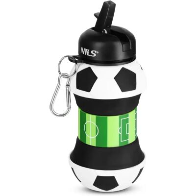 Faltbare Silikonflasche NILS NC4104 Football Weiß 550 ml unisex Faltbare Silikonflasche NILS NC4104 Football Weiß 550 ml unisex