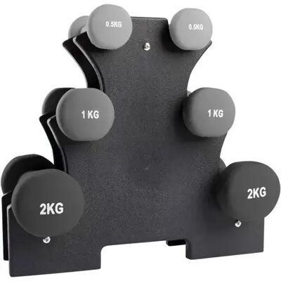 Hanteln aus Neopren mit Halterung VirtuFit Gris 3x10x28 cm unisex Hanteln aus Neopren mit Halterung VirtuFit Gris 3x10x28 cm unisex