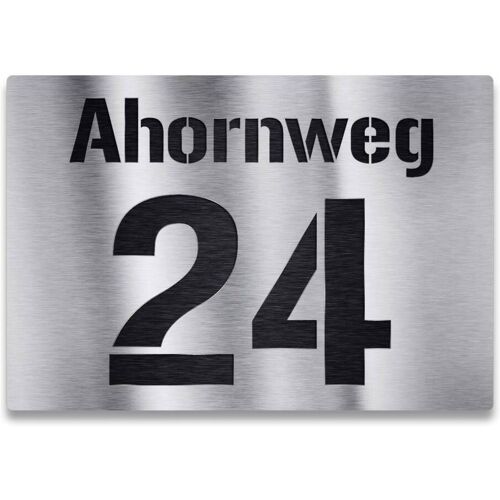 Metzler Individuelles Hausnummernschild mit Hausnummer und Straße