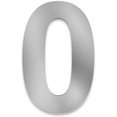 Metzler Hausnummer Stahl RAL9007 Graualuminium, Arial, Höhe 20 cm, Zahl 0 Metzler Hausnummer Stahl RAL9007 Graualuminium, Arial, Höhe 20 cm, Zahl 0