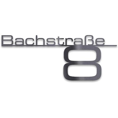 Metzler Edelstahl Schriftzug mit Straße & Hausnummer DB 703 Eisenglimmer 38 cm Bach Metzler Edelstahl Schriftzug mit Straße & Hausnummer DB 703 Eisenglimmer 38 cm Bach