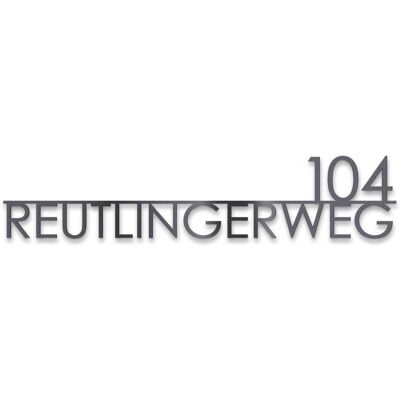 Metzler Edelstahl Schriftzug mit Straße & Hausnummer DB 703 Eisenglimmer 120 cm Edvin Metzler Edelstahl Schriftzug mit Straße & Hausnummer DB 703 Eisenglimmer 120 cm Edvin