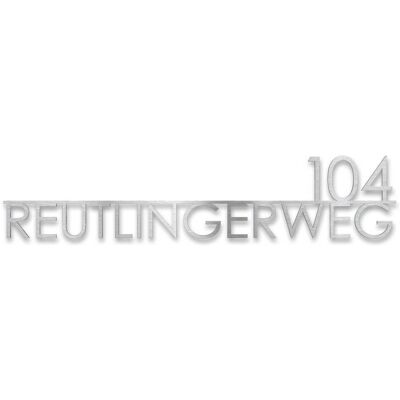 Metzler Edelstahl Schriftzug mit Straße & Hausnummer Edelstahl Gebürstet 60 cm Edvin Metzler Edelstahl Schriftzug mit Straße & Hausnummer Edelstahl Gebürstet 60 cm Edvin