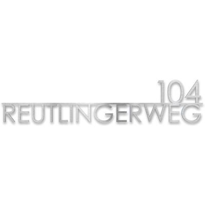 Metzler Edelstahl Schriftzug mit Straße & Hausnummer Edelstahl Gebürstet 120 cm Edvin Metzler Edelstahl Schriftzug mit Straße & Hausnummer Edelstahl Gebürstet 120 cm Edvin