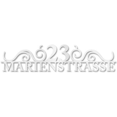 Metzler Edelstahl Schriftzug mit Straße & Hausnummer RAL9016 Verkehrsweiß 120 cm August Metzler Edelstahl Schriftzug mit Straße & Hausnummer RAL9016 Verkehrsweiß 120 cm August