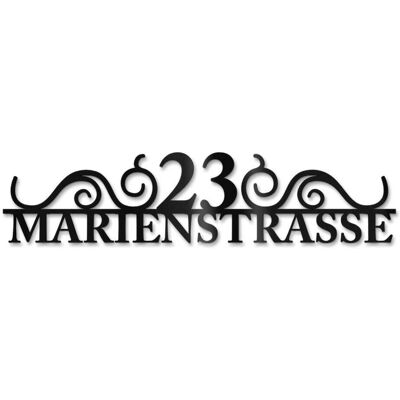 Metzler Edelstahl Schriftzug mit Straße & Hausnummer RAL9005 Tiefschwarz 120 cm August Metzler Edelstahl Schriftzug mit Straße & Hausnummer RAL9005 Tiefschwarz 120 cm August