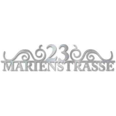 Metzler Edelstahl Schriftzug mit Straße & Hausnummer Edelstahl Gebürstet 38 cm August Metzler Edelstahl Schriftzug mit Straße & Hausnummer Edelstahl Gebürstet 38 cm August