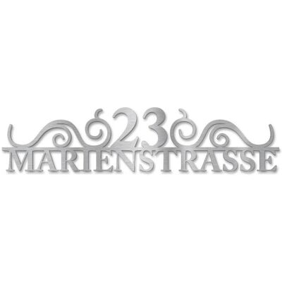 Metzler Edelstahl Schriftzug mit Straße & Hausnummer Edelstahl Gebürstet 60 cm August Metzler Edelstahl Schriftzug mit Straße & Hausnummer Edelstahl Gebürstet 60 cm August