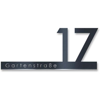 Metzler Schriftzug in Anthrazit personalisiert mit Straße und Hausnummer 60 cm Ella Metzler Schriftzug in Anthrazit personalisiert mit Straße und Hausnummer 60 cm Ella