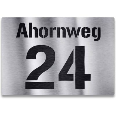 Metzler Individuelles Hausnummernschild mit Hausnummer und Straße Metzler Individuelles Hausnummernschild mit Hausnummer und Straße