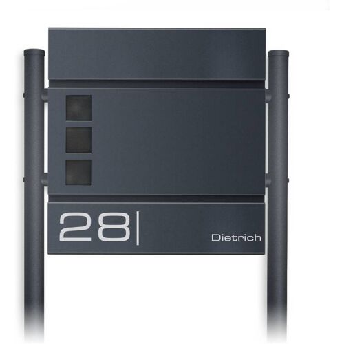 Metzler Standbriefkasten Anthrazit Sichtfenster Cube