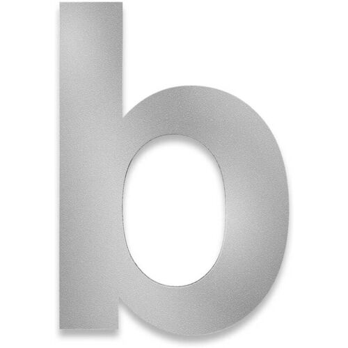 Metzler Hausnummer Edelstahl RAL9007 Graualuminium, Arial, Höhe 20 cm, Buchstabe b