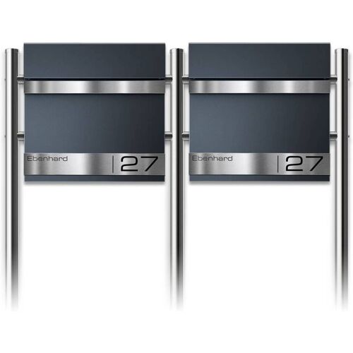 Metzler Edelstahl Standbriefkasten Mehrfamilienhaus Anthrazit RAL7016 Stencil