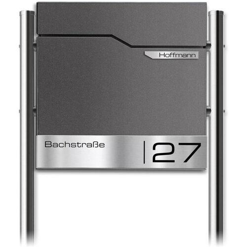 Metzler Standbriefkasten inkl. Namensschild aus Edelstahl DB703 Eisenglimmer Thobe