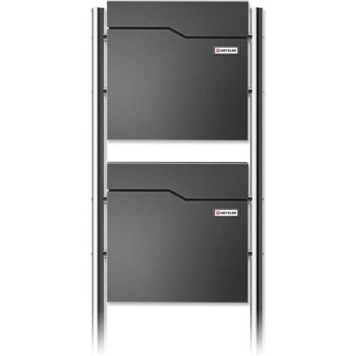 Metzler Standbriefkasten 2er vertikal mit austauschbarem Namensschild Eisenglimmer