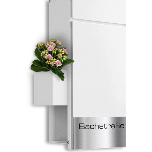 Metzler Blumenkasten für Briefkästen Weiß Cubic H