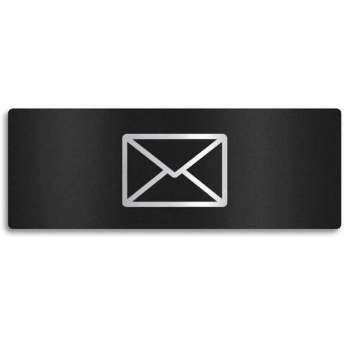 Metzler Edelstahlschild mit Briefsymbol für Paketboxen Tiefschwarz