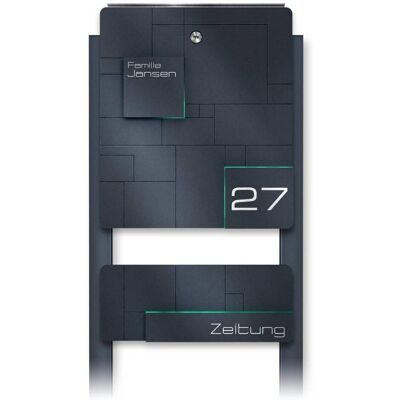 Metzler Standbriefkasten Anthrazit Edelstahl Gravur optional 02 Metzler Standbriefkasten Anthrazit Edelstahl Gravur optional 02