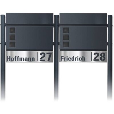 Metzler Standbriefkasten Mehrfamilienhaus Anthrazit Edelstahlleiste Svena Metzler Standbriefkasten Mehrfamilienhaus Anthrazit Edelstahlleiste Svena