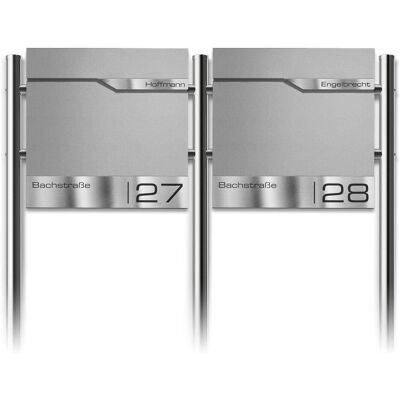Metzler Edelstahl Standbriefkasten Mehrfamilienhaus Graualuminium RAL 9007 Lasergravur Siebert Metzler Edelstahl Standbriefkasten Mehrfamilienhaus Graualuminium RAL 9007 Lasergravur Siebert