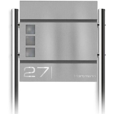 Metzler Standbriefkasten Graualuminium hochwertiger Stahl Cube Metzler Standbriefkasten Graualuminium hochwertiger Stahl Cube
