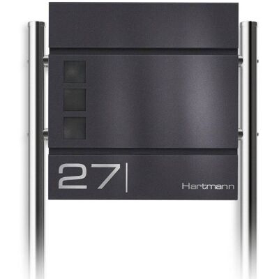 Metzler Standbriefkasten Eisenglimmer hochwertiger Stahl Cube Metzler Standbriefkasten Eisenglimmer hochwertiger Stahl Cube