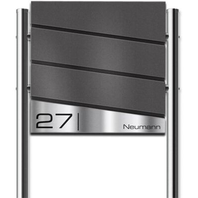 Metzler Design Standbriefkasten mit Standfuß aus Edelstahl DB 703 Eisenglimmer Neumann Metzler Design Standbriefkasten mit Standfuß aus Edelstahl DB 703 Eisenglimmer Neumann