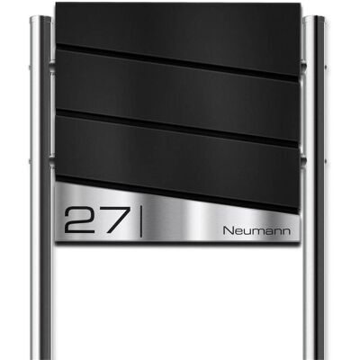 Metzler Design Standbriefkasten mit Standfuß aus Edelstahl RAL 9005 Tiefschwarz Neumann Metzler Design Standbriefkasten mit Standfuß aus Edelstahl RAL 9005 Tiefschwarz Neumann