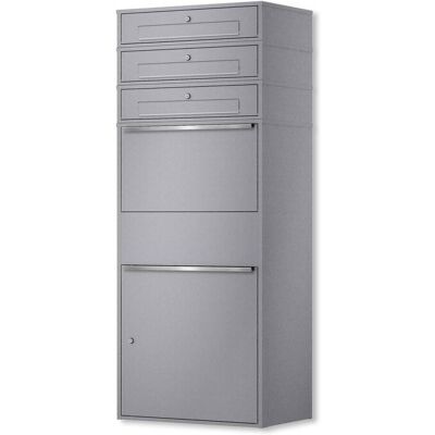 Metzler Paketbox XL mit 3 Briefkästen Paketkasten rostfrei Grau Bispo Max Metzler Paketbox XL mit 3 Briefkästen Paketkasten rostfrei Grau Bispo Max