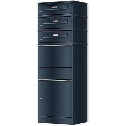 Metzler Paketbox dreifacher Briefeinwurf mit austauschbaren Namensschildern Anthrazit für Pakete bis zur Größe M Bispo RE