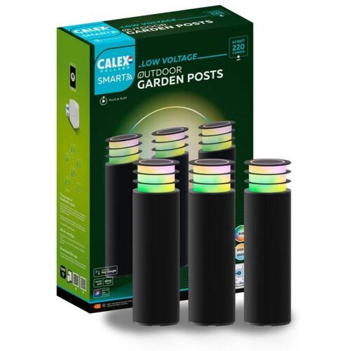 Calex Outdoor Sockelleuchten Set   3 Stk   Smart   LED RGB+Warmweiß