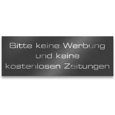Metzler Briefkastenschild Bitte keine Werbung Pulverbeschichtet Eisenglimmer DB 703 Metzler Briefkastenschild Bitte keine Werbung Pulverbeschichtet Eisenglimmer DB 703